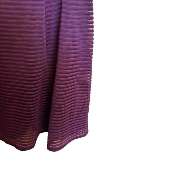 London Style Fit Flare Dress Women 18W Purple Stripe Stretch Cap Sleeve Cocktail - Picture 5 of 9